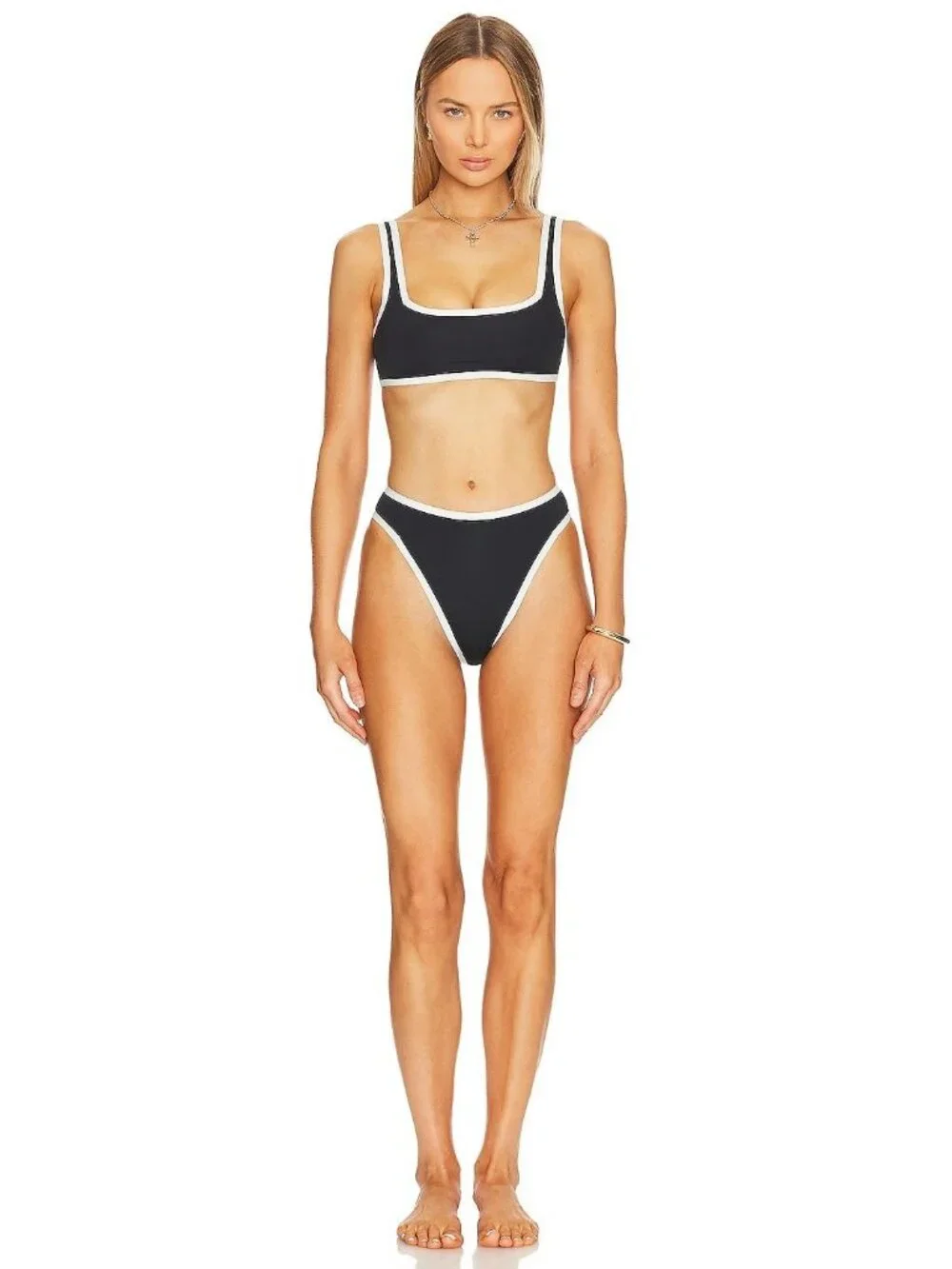 L*Space Ventura Fused Bitsy Bikini Bottom in Black Large New Womens Swimsuit